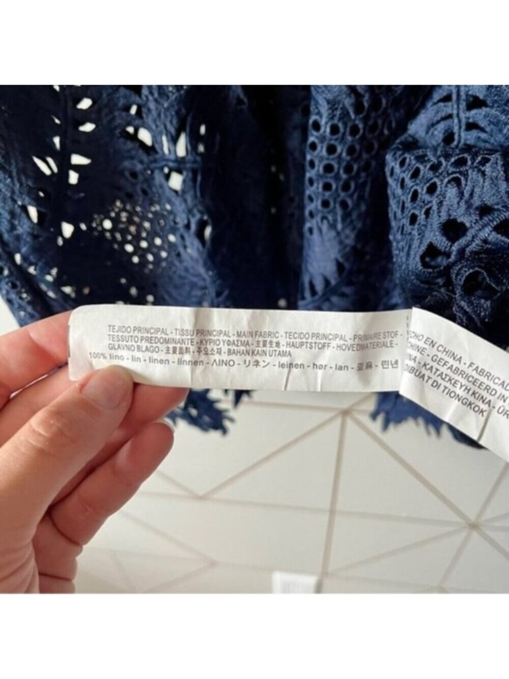 Zara Linen Eyelet Lace Tunic Dress - Picture 9 of 10